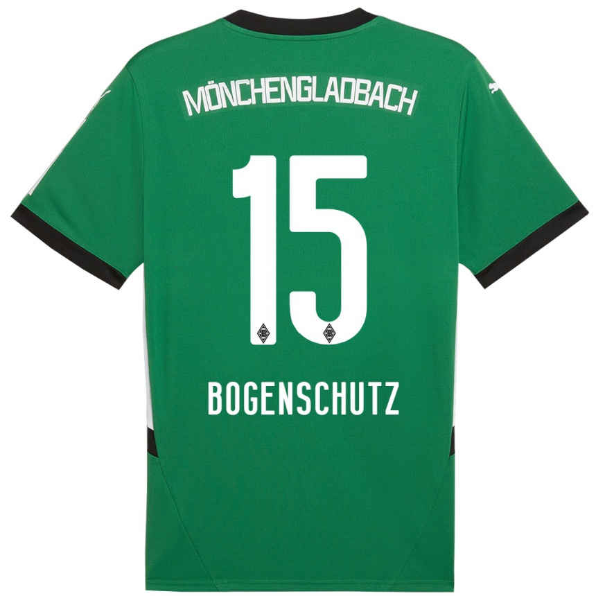 Kids Football Kerstin Bogenschutz #15 Green White Away Jersey 2024/25 T-Shirt Za