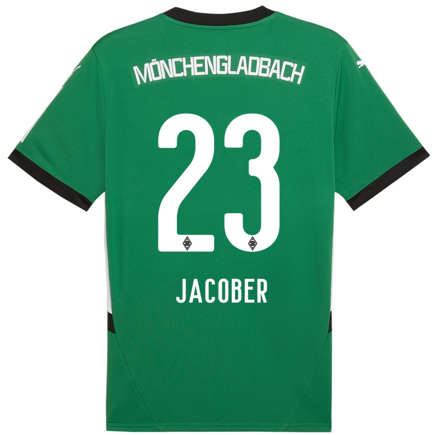 Kids Football Magdalena Jacober #23 Green White Away Jersey 2024/25 T-Shirt Za