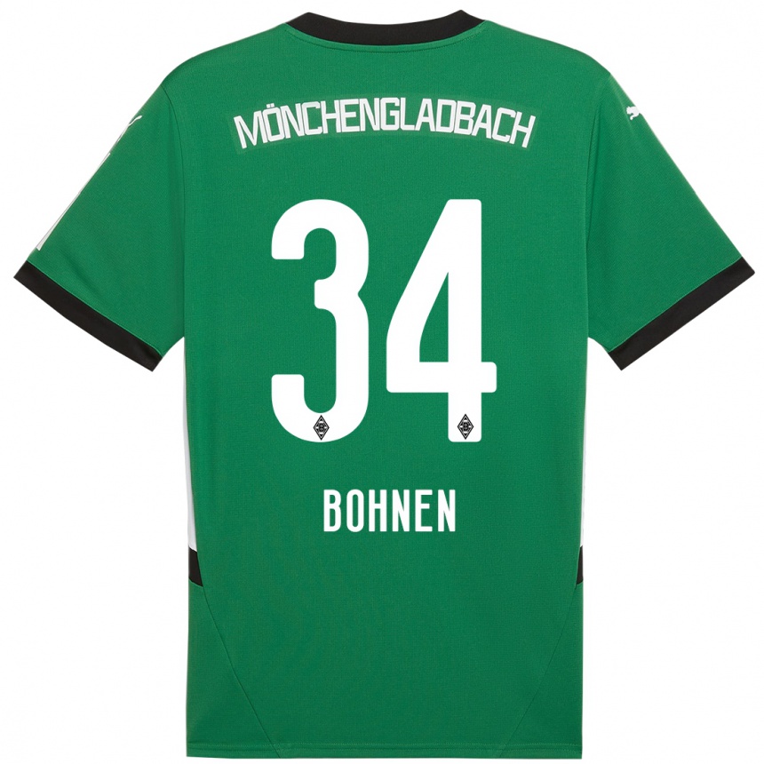 Kids Football Bohnen #34 Green White Away Jersey 2024/25 T-Shirt Za