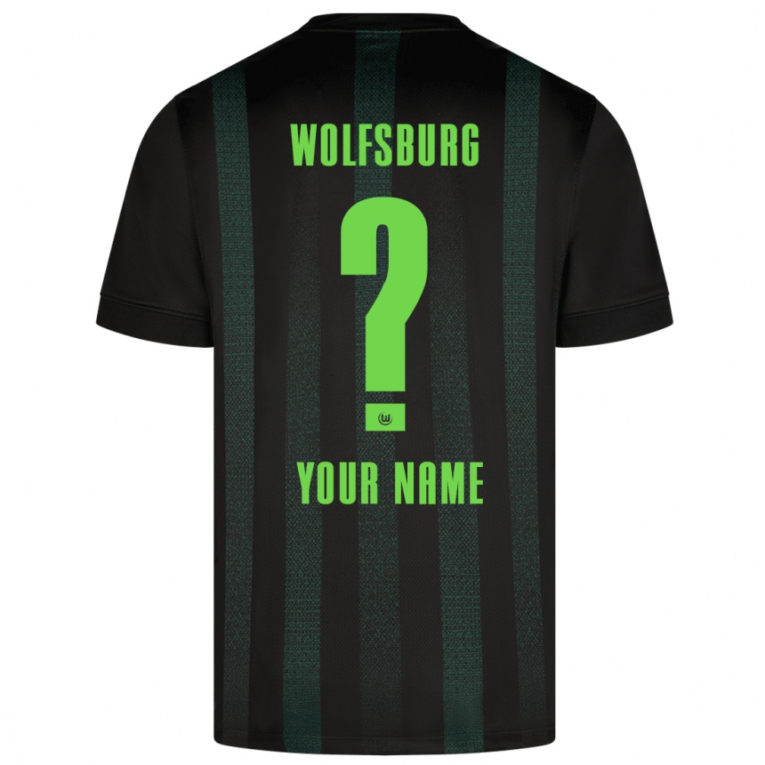 Kids Football Your Name #0 Dark Green Away Jersey 2024/25 T-Shirt Za