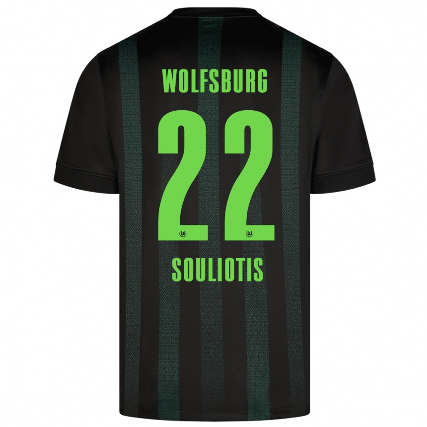 Kids Football Spyridon Souliotis #22 Dark Green Away Jersey 2024/25 T-Shirt Za