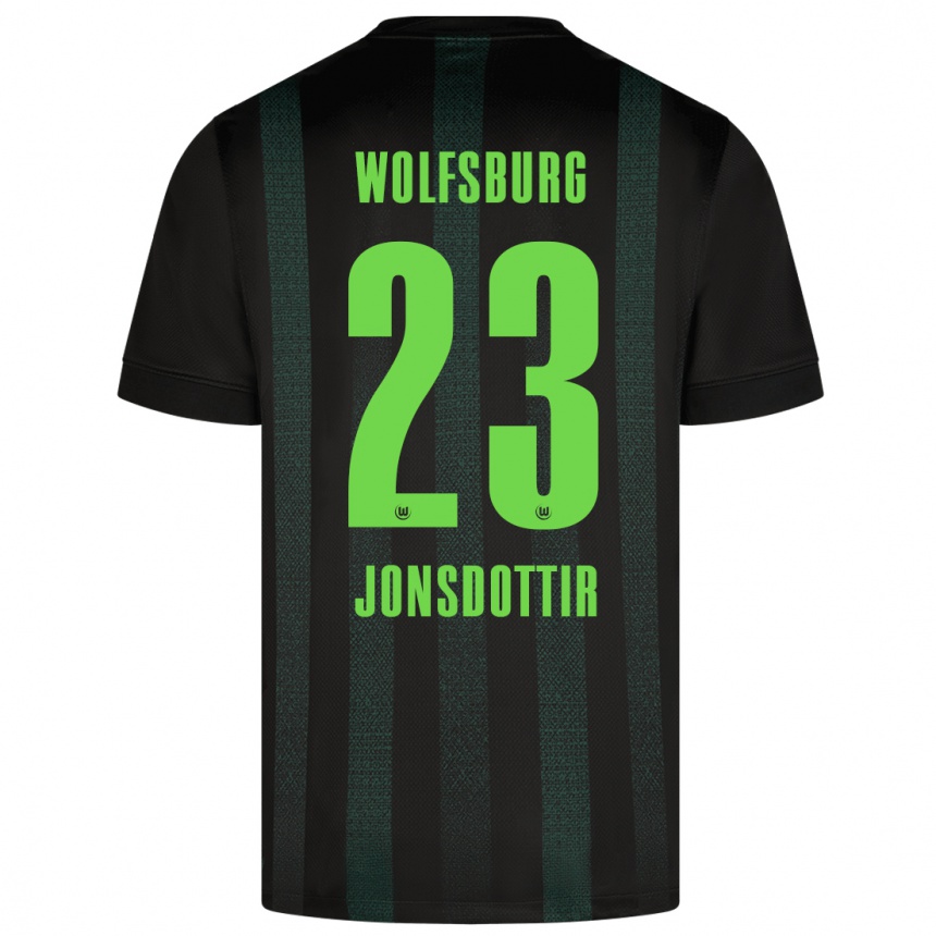 Kids Football Sveindís Jane Jónsdóttir #23 Dark Green Away Jersey 2024/25 T-Shirt Za