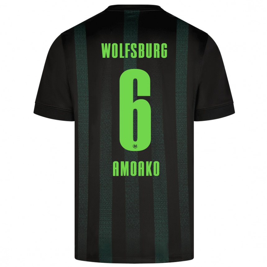 Kids Football Kofi Jeremy Amoako #6 Dark Green Away Jersey 2024/25 T-Shirt Za