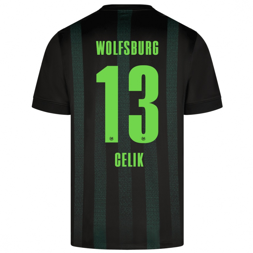 Kids Football Dennis Celik #13 Dark Green Away Jersey 2024/25 T-Shirt Za