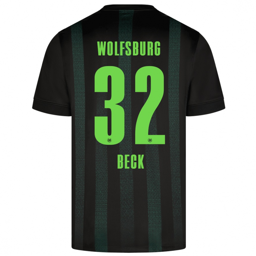 Kids Football Kiara Beck #32 Dark Green Away Jersey 2024/25 T-Shirt Za