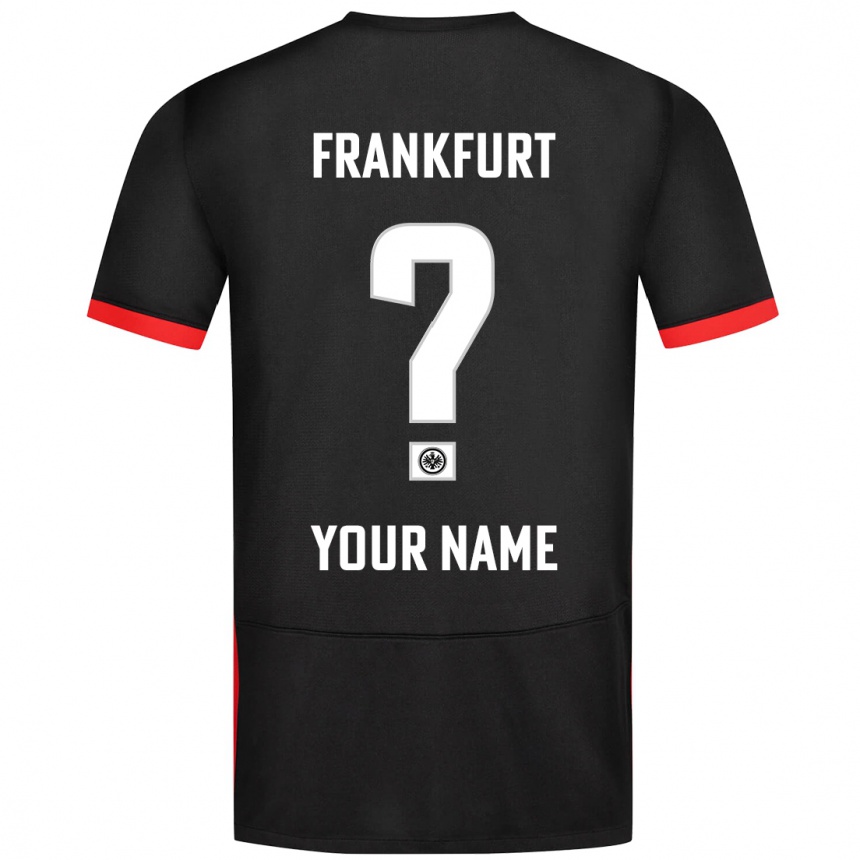 Kids Football Your Name #0 Black Away Jersey 2024/25 T-Shirt Za