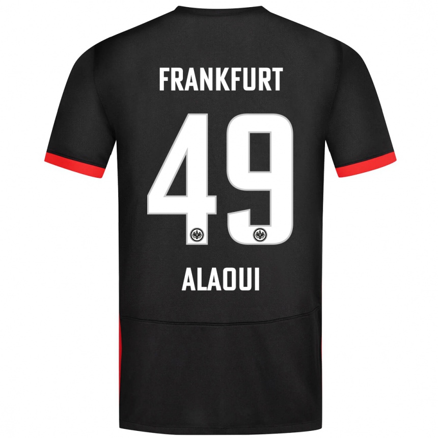 Kids Football Anas Alaoui #49 Black Away Jersey 2024/25 T-Shirt Za