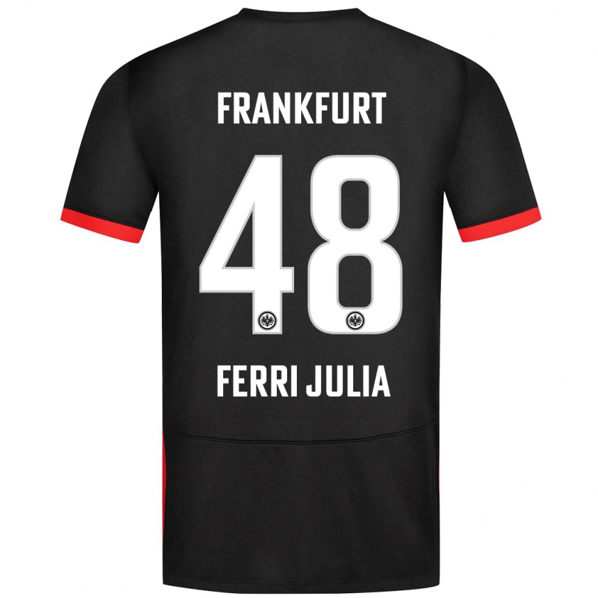 Kids Football Nacho Ferri #48 Black Away Jersey 2024/25 T-Shirt Za