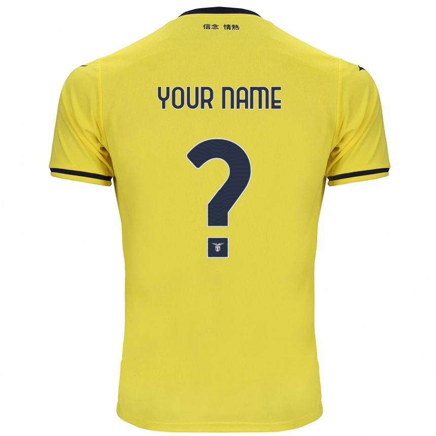 Kids Football Your Name #0 Yellow Away Jersey 2024/25 T-Shirt Za