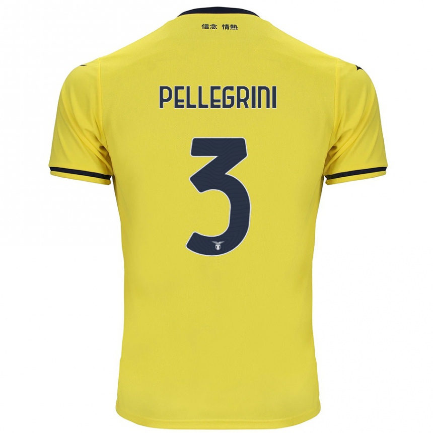 Kids Football Luca Pellegrini #3 Yellow Away Jersey 2024/25 T-Shirt Za