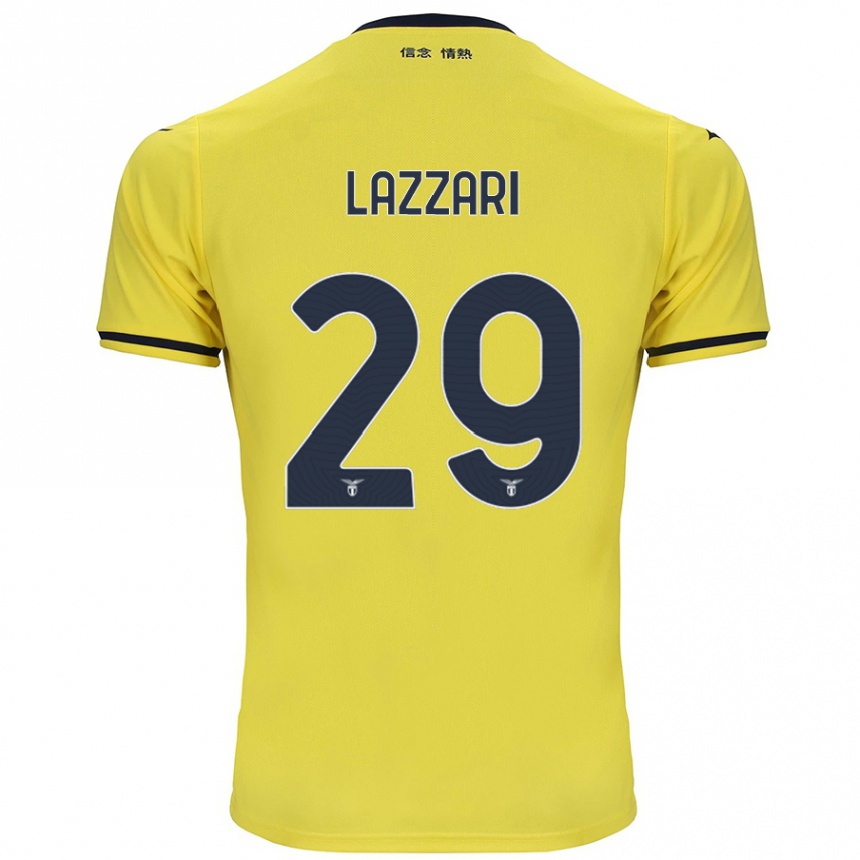 Kids Football Manuel Lazzari #29 Yellow Away Jersey 2024/25 T-Shirt Za