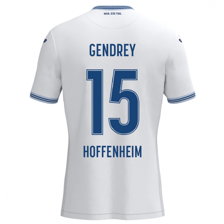 Kids Football Valentin Gendrey #15 White Black Away Jersey 2024/25 T-Shirt Za