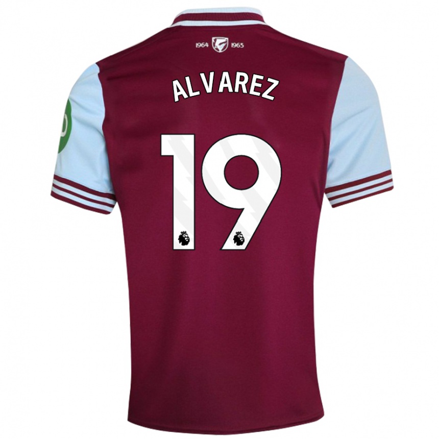 Men Football Edson Alvarez #19 Dark Red Home Jersey 2024/25 T-Shirt Za