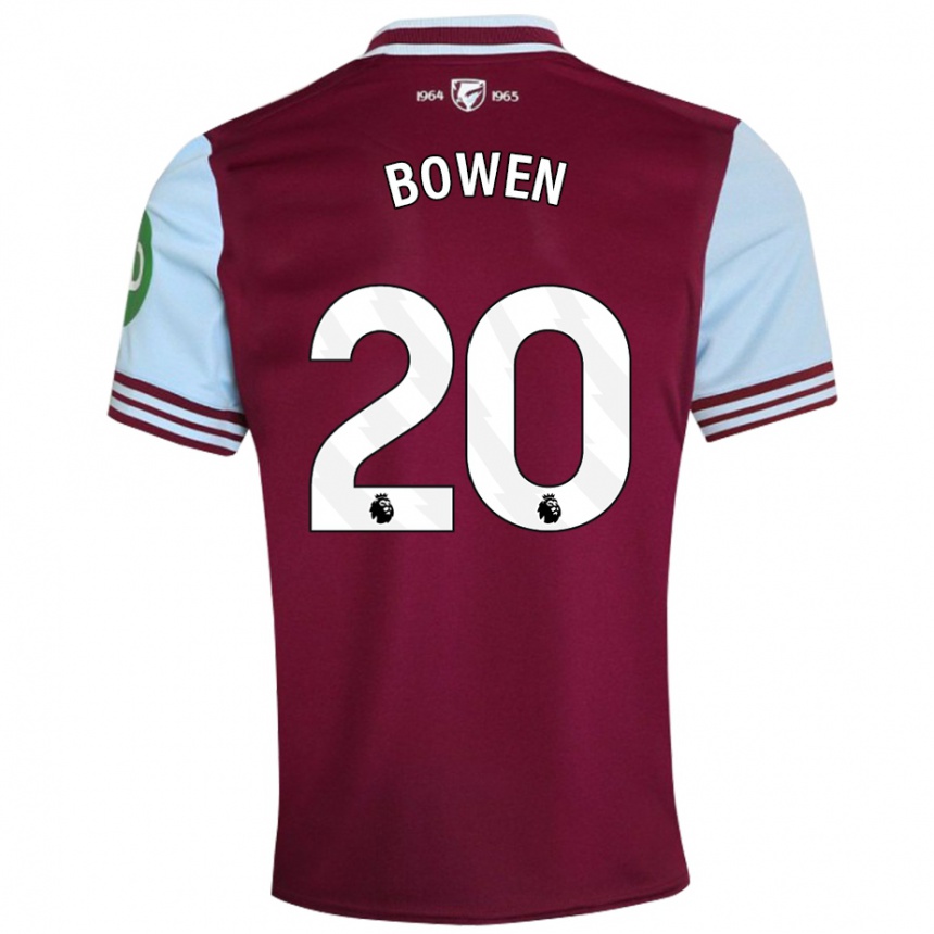 Men Football Jarrod Bowen #20 Dark Red Home Jersey 2024/25 T-Shirt Za