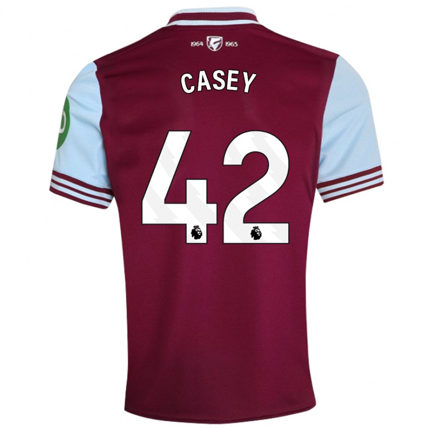 Men Football Kaelan Casey #42 Dark Red Home Jersey 2024/25 T-Shirt Za