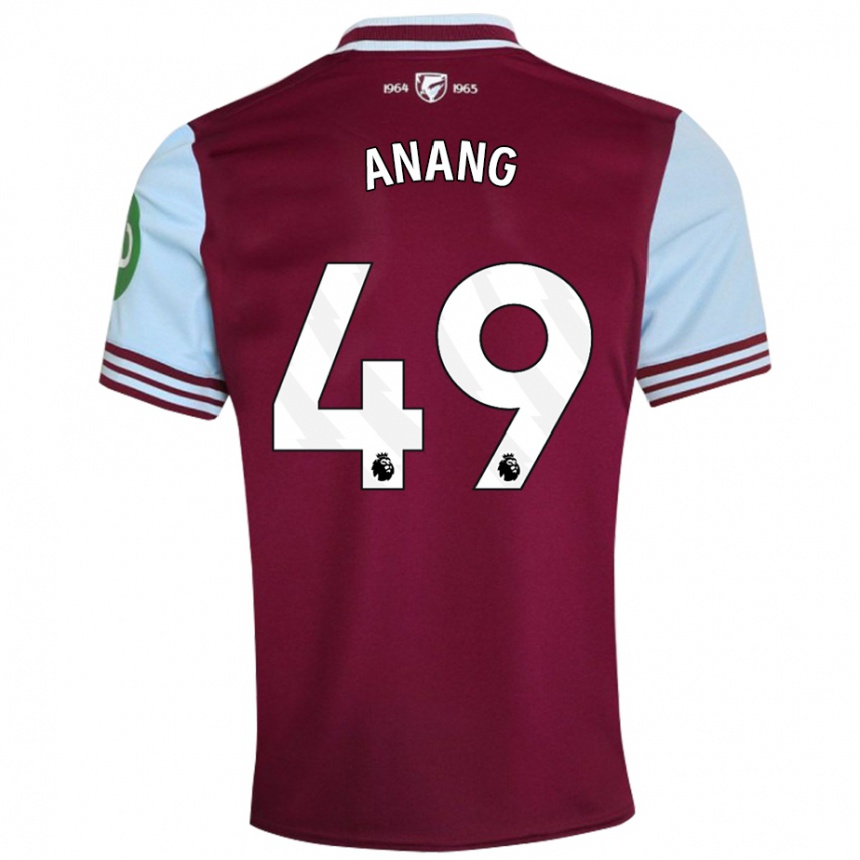 Men Football Joseph Anang #49 Dark Red Home Jersey 2024/25 T-Shirt Za