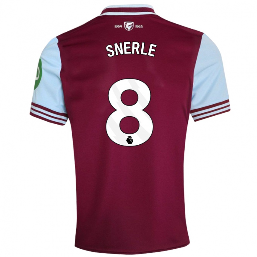 Men Football Emma Snerle #8 Dark Red Home Jersey 2024/25 T-Shirt Za