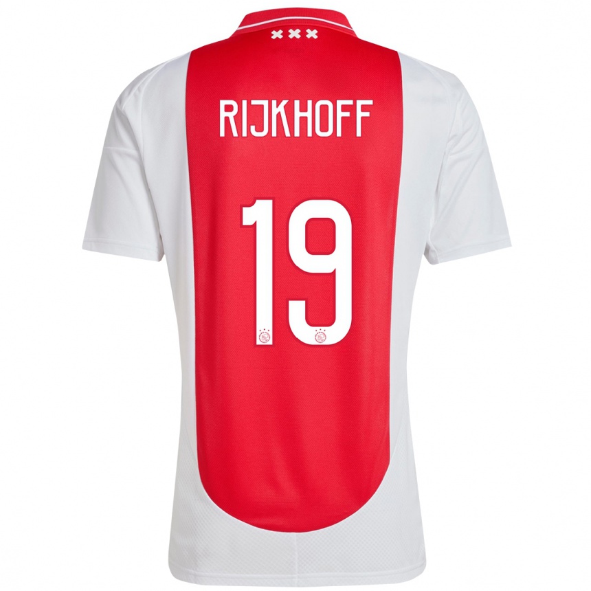 Men Football Julian Rijkhoff #19 Red White Home Jersey 2024/25 T-Shirt Za