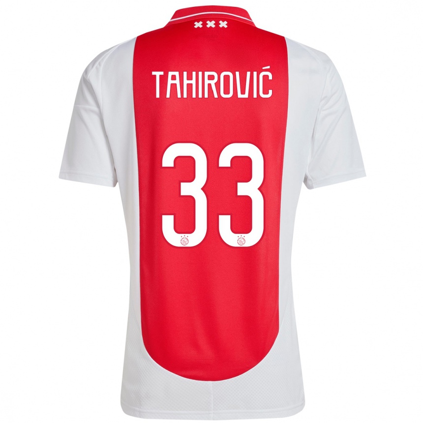 Men Football Benjamin Tahirovic #33 Red White Home Jersey 2024/25 T-Shirt Za