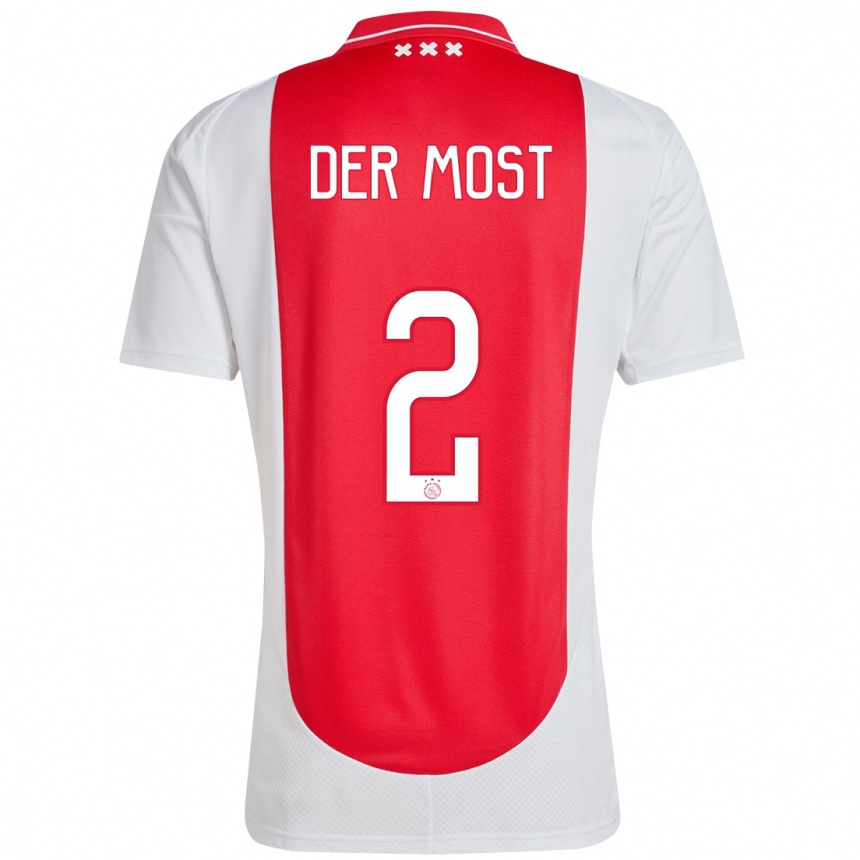 Men Football Liza Van Der Most #2 Red White Home Jersey 2024/25 T-Shirt Za