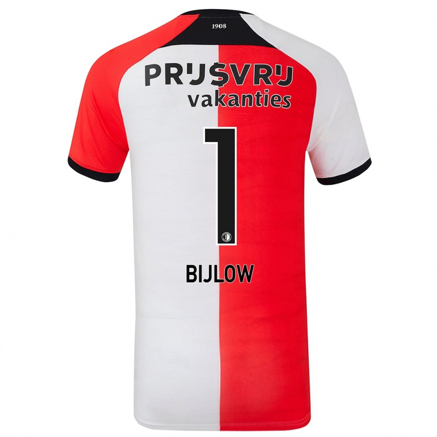 Men Football Justin Bijlow #1 Red White Home Jersey 2024/25 T-Shirt Za