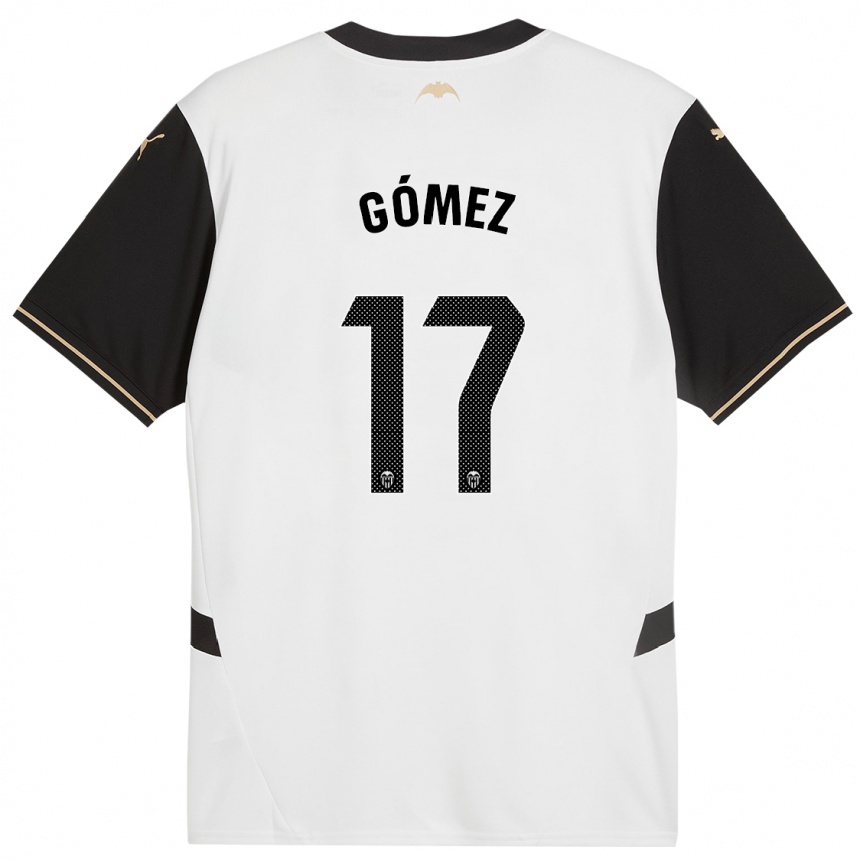 Men Football Dani Gómez #17 White Black Home Jersey 2024/25 T-Shirt Za