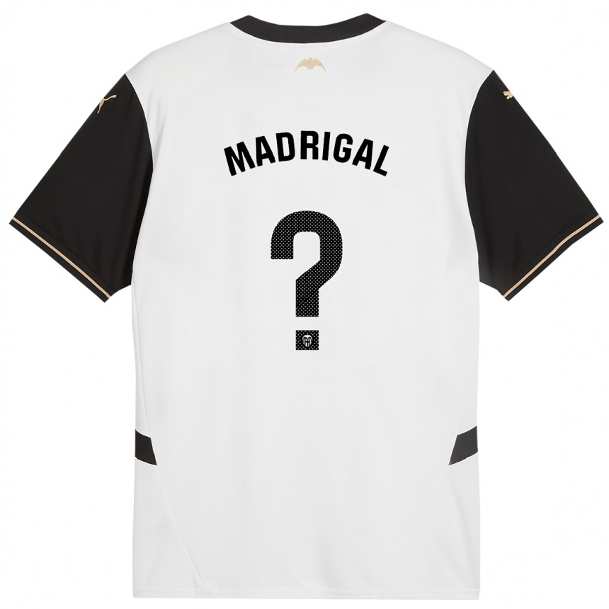 Men Football Warren Madrigal #0 White Black Home Jersey 2024/25 T-Shirt Za