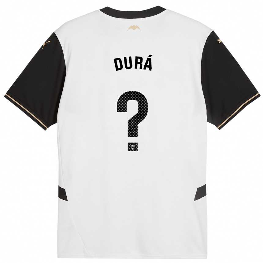 Men Football Jaume Durá #0 White Black Home Jersey 2024/25 T-Shirt Za