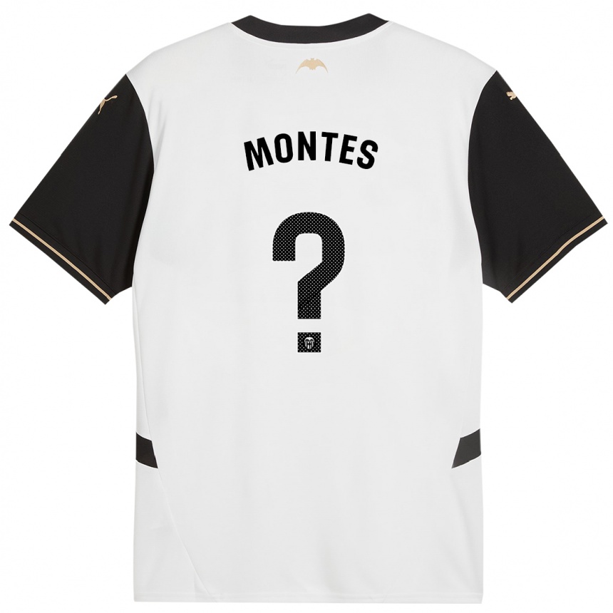 Men Football Jan Montes #0 White Black Home Jersey 2024/25 T-Shirt Za