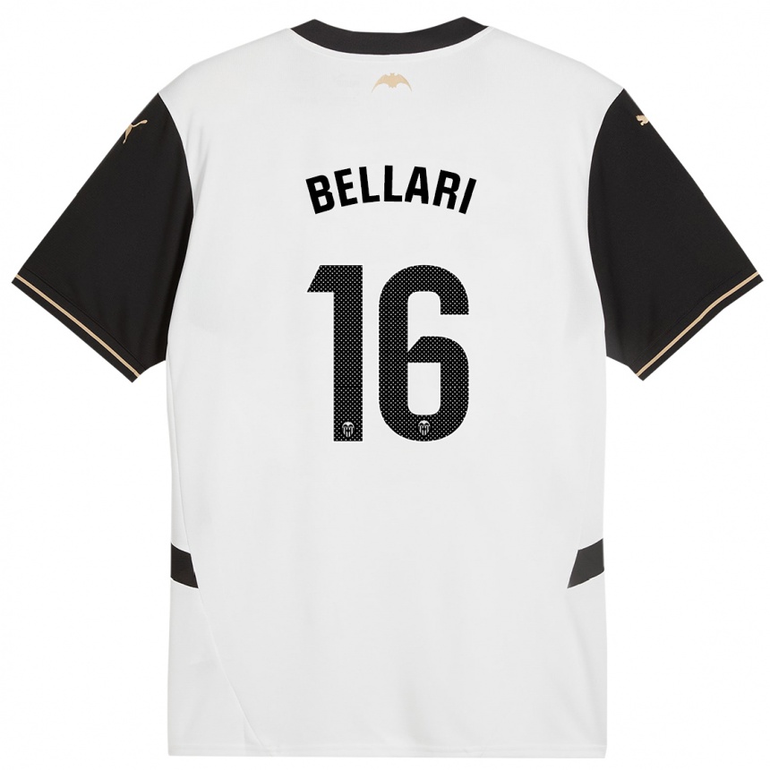 Men Football Hamza Bellari #16 White Black Home Jersey 2024/25 T-Shirt Za