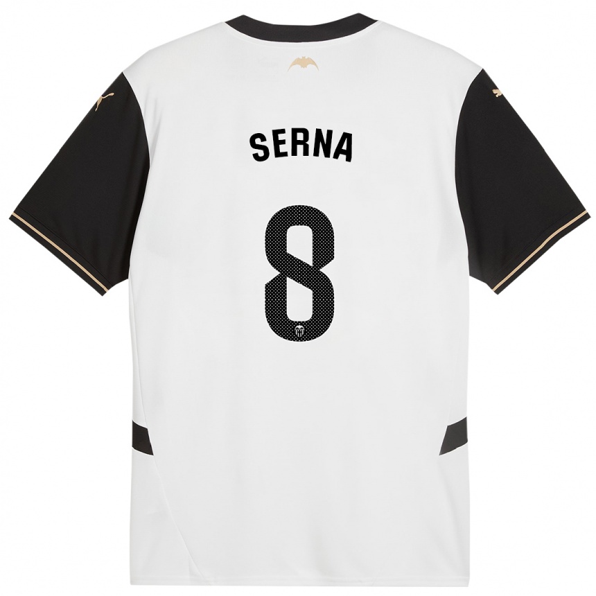 Men Football Liced Serna #8 White Black Home Jersey 2024/25 T-Shirt Za