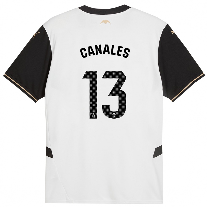 Men Football Antonia Canales #13 White Black Home Jersey 2024/25 T-Shirt Za