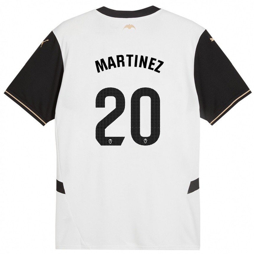 Men Football Asun Martínez #20 White Black Home Jersey 2024/25 T-Shirt Za