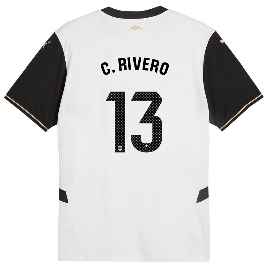 Men Football Cristian Rivero #13 White Black Home Jersey 2024/25 T-Shirt Za