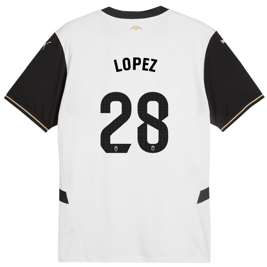 Men Football Saray Lopez #28 White Black Home Jersey 2024/25 T-Shirt Za