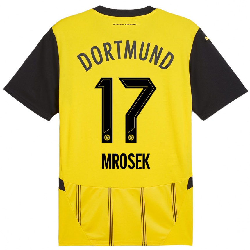 Men Football Noah Mrosek #17 Yellow Black Home Jersey 2024/25 T-Shirt Za