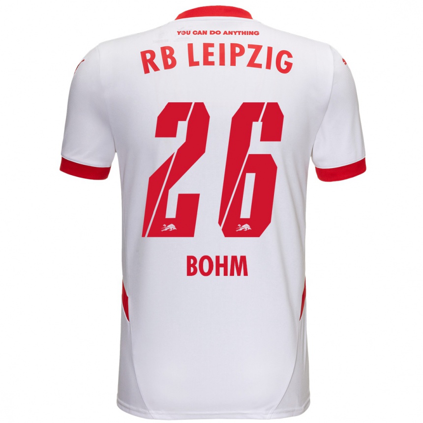 Men Football Pepe Böhm #26 White Red Home Jersey 2024/25 T-Shirt Za