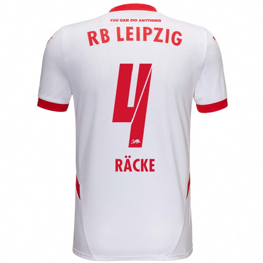 Men Football Nina Räcke #4 White Red Home Jersey 2024/25 T-Shirt Za