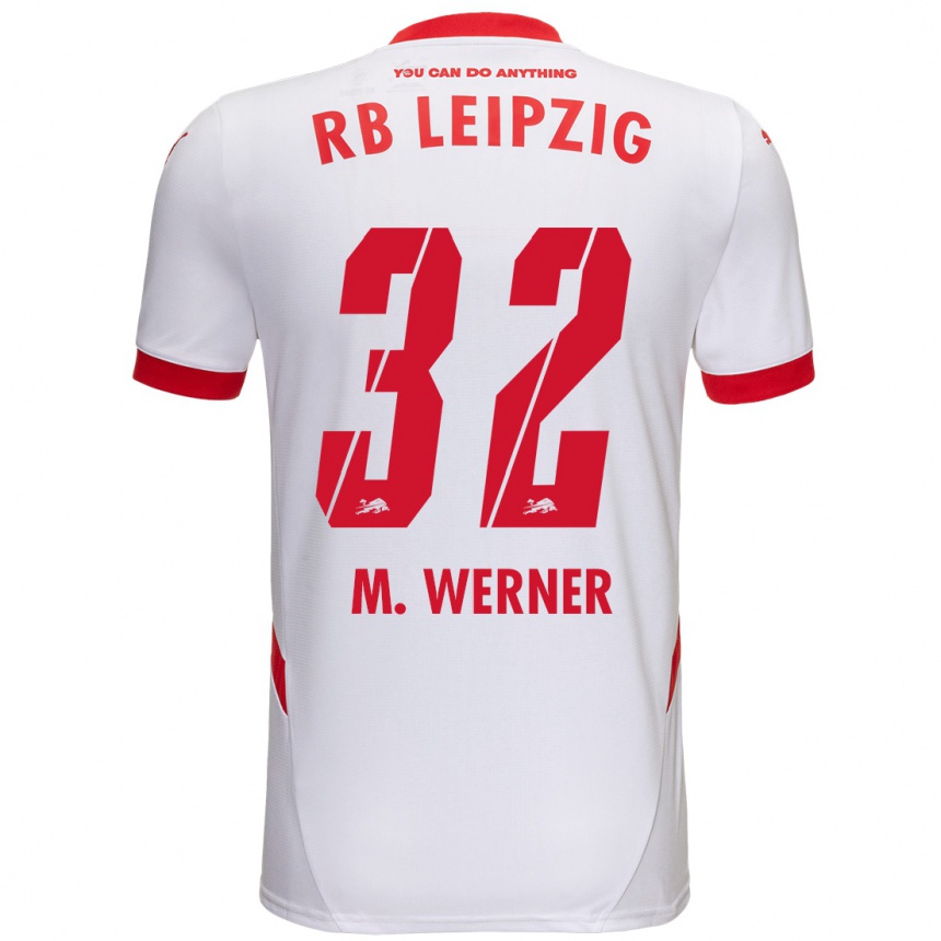 Men Football Mia Werner #32 White Red Home Jersey 2024/25 T-Shirt Za