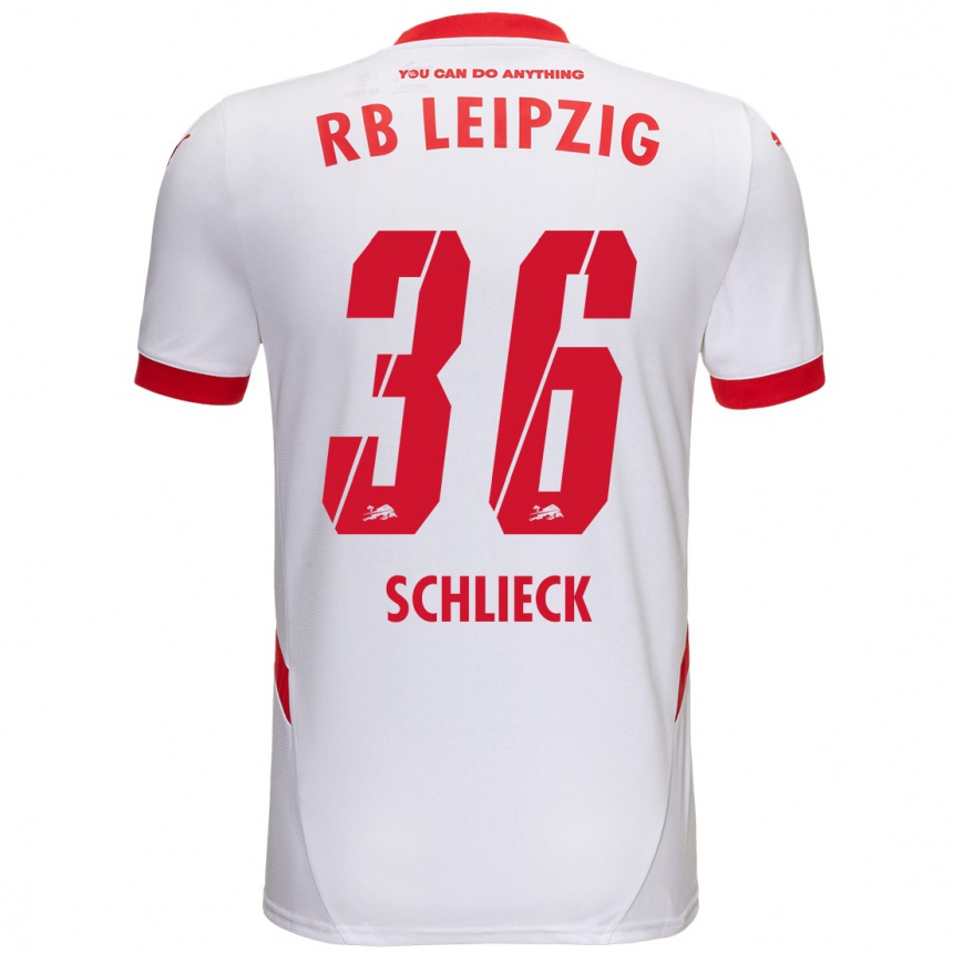 Men Football Timo Schlieck #36 White Red Home Jersey 2024/25 T-Shirt Za