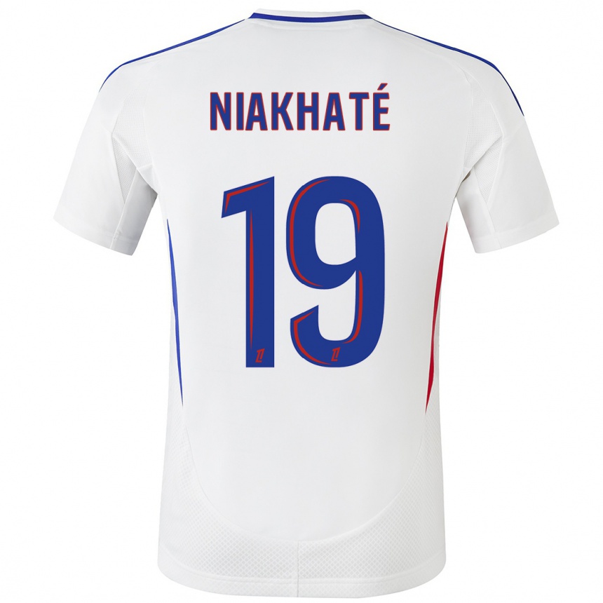 Men Football Moussa Niakhaté #19 White Blue Home Jersey 2024/25 T-Shirt Za