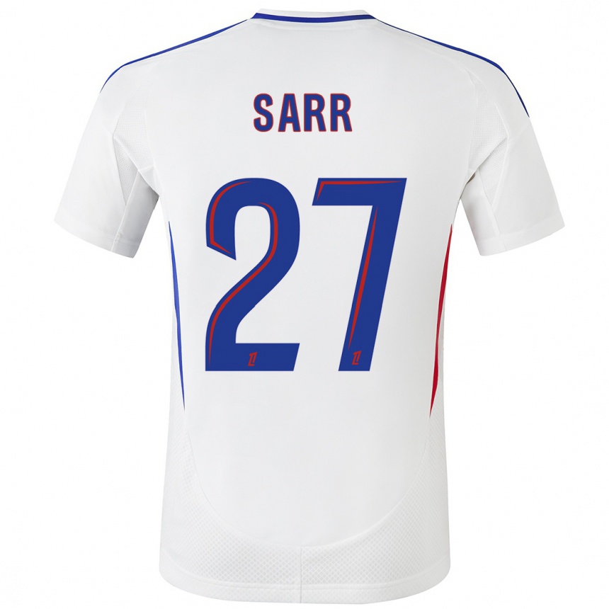 Men Football Amin Sarr #27 White Blue Home Jersey 2024/25 T-Shirt Za