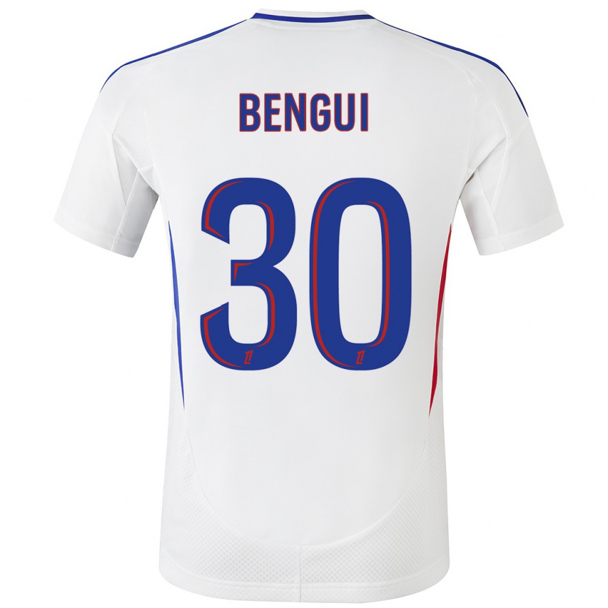 Men Football Justin Bengui Joao #30 White Blue Home Jersey 2024/25 T-Shirt Za