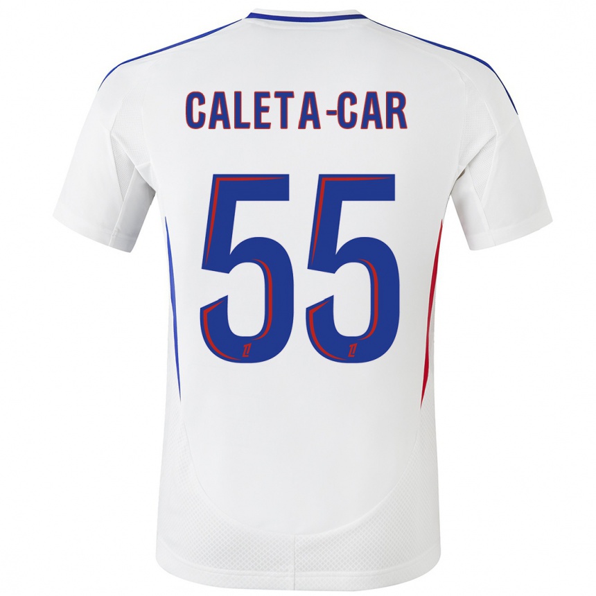 Men Football Duje Caleta-Car #55 White Blue Home Jersey 2024/25 T-Shirt Za