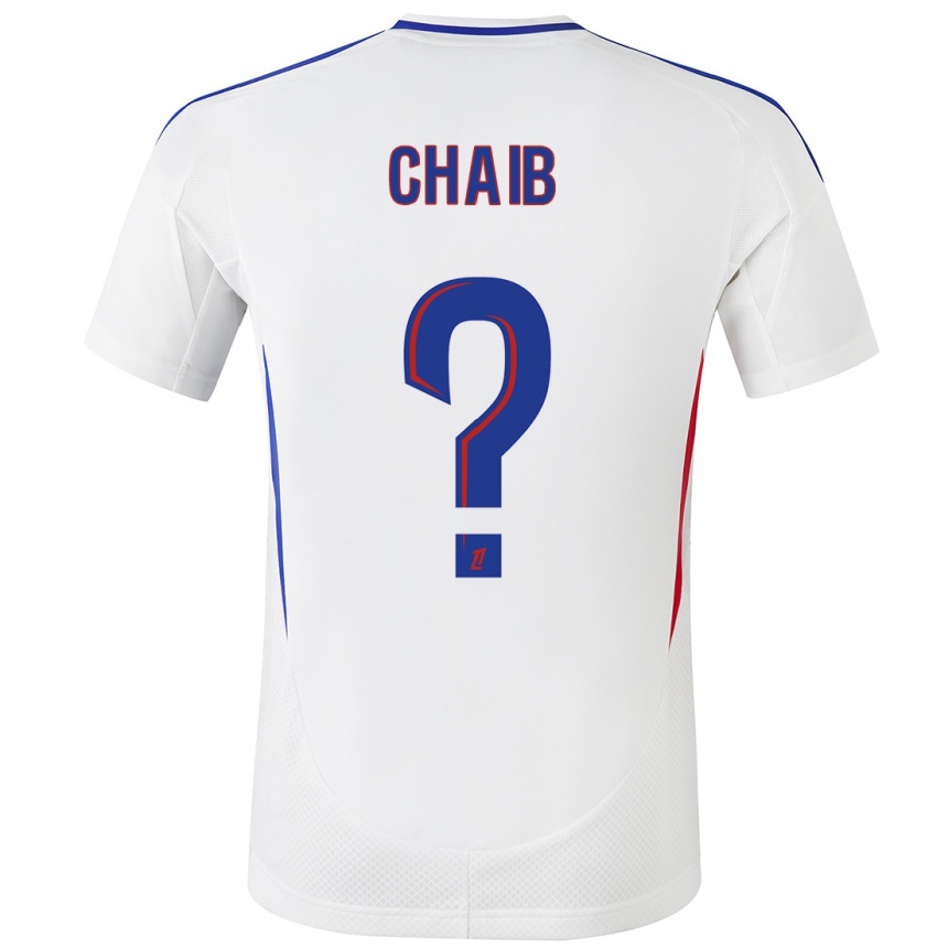 Men Football Yacine Chaib #0 White Blue Home Jersey 2024/25 T-Shirt Za