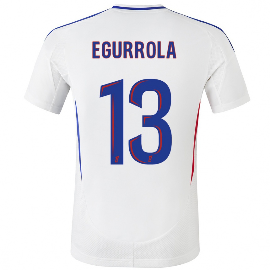 Men Football Damaris Egurrola #13 White Blue Home Jersey 2024/25 T-Shirt Za