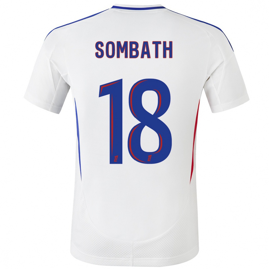 Men Football Alice Sombath #18 White Blue Home Jersey 2024/25 T-Shirt Za