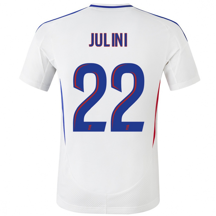 Men Football Sally Julini #22 White Blue Home Jersey 2024/25 T-Shirt Za