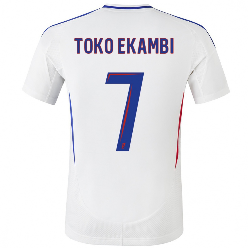 Men Football Karl Toko Ekambi #7 White Blue Home Jersey 2024/25 T-Shirt Za