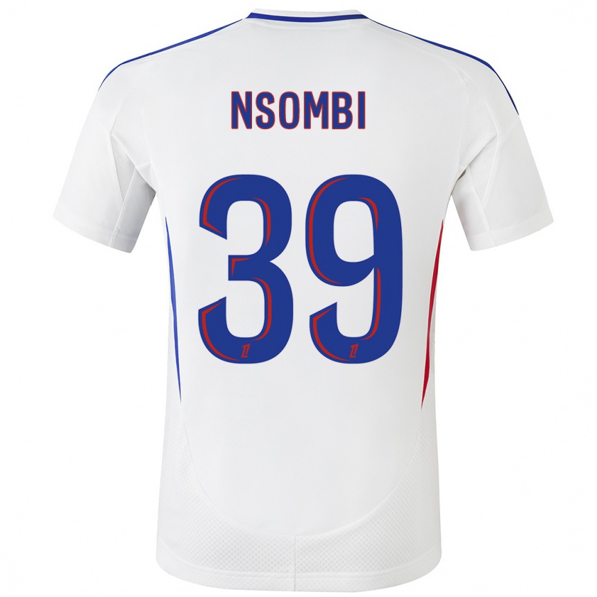 Men Football Gael Nsombi #39 White Blue Home Jersey 2024/25 T-Shirt Za